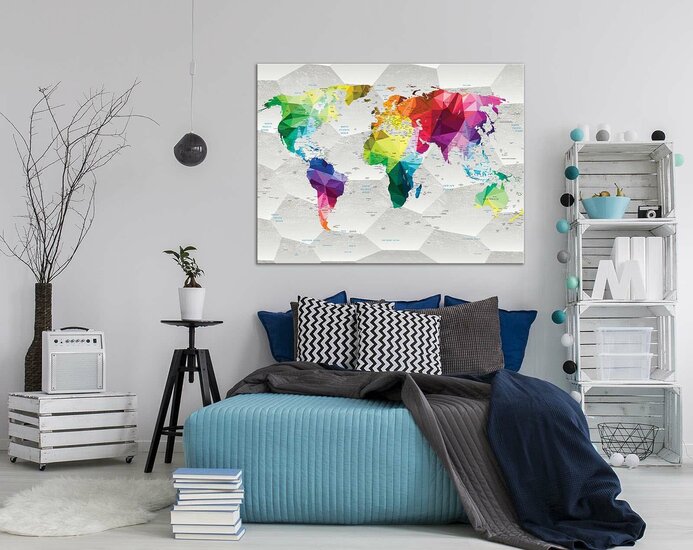 Colorful map Canvas Schilderij PP11190O1