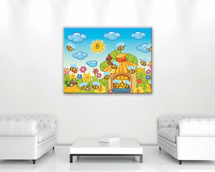 Happy Busy Bees Canvas Schilderij PP10008O1