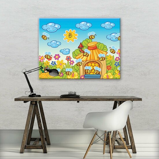 Happy Busy Bees Canvas Schilderij PP10008O1