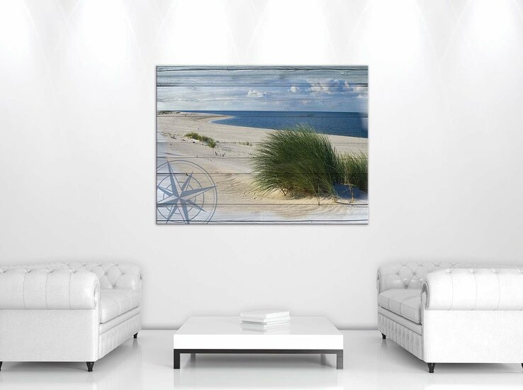 Beach on the wood Canvas Schilderij PP10025O1