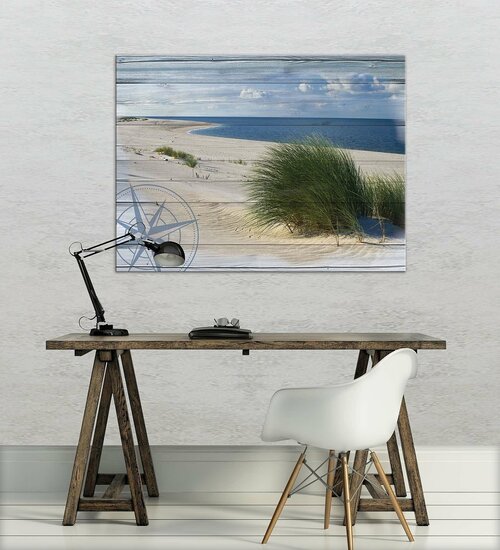 Beach on the wood Canvas Schilderij PP10025O1