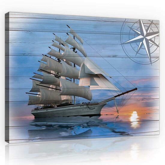 Ship on the boards Canvas Schilderij PP10029O1