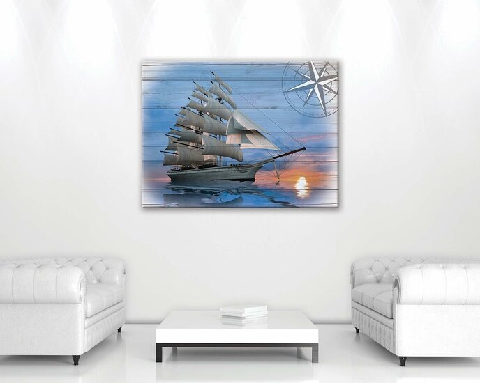 Ship on the boards Canvas Schilderij PP10029O1