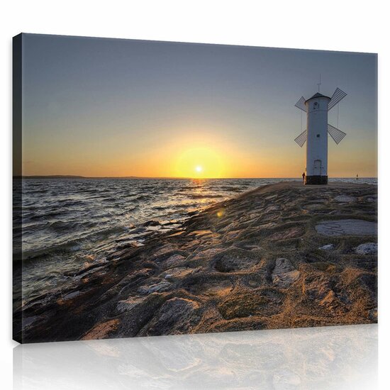 Windmill, Sea and the Sun Canvas Schilderij PP10110O1