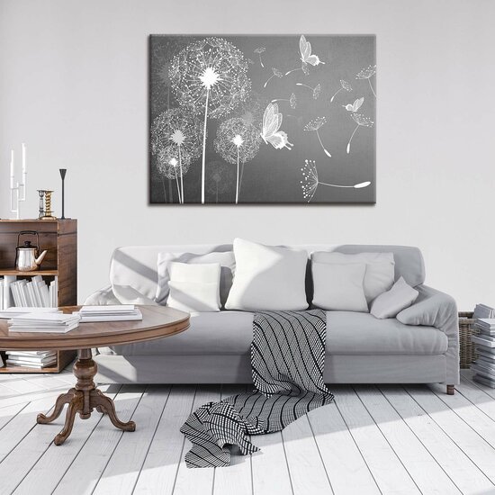 Dandelions and Butterflies Canvas Schilderij PP10158O1