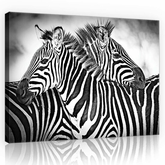 Zebra Black-White Canvas Schilderij PP10159O1