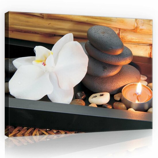 SPA Orchid and Stones Canvas Schilderij PP10188O1