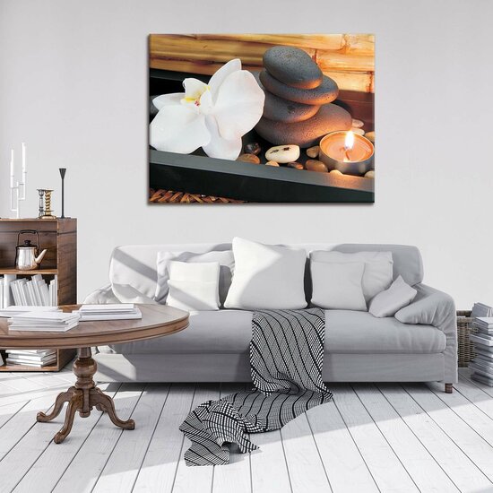 SPA Orchid and Stones Canvas Schilderij PP10188O1