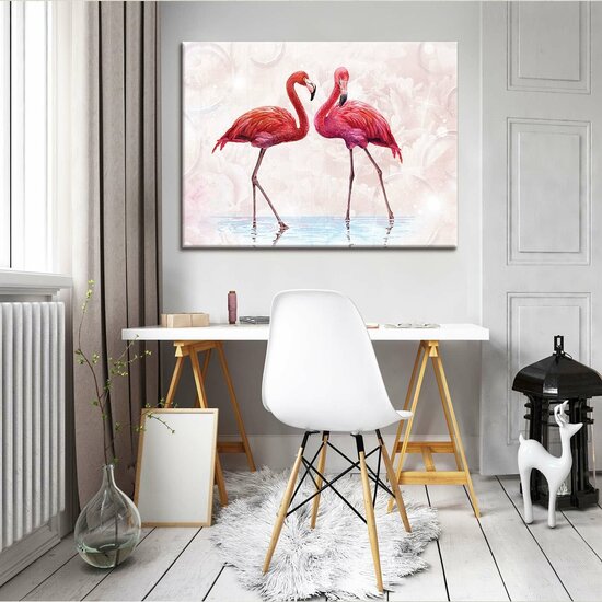 Pink Flamingos Canvas Schilderij PP10199O1