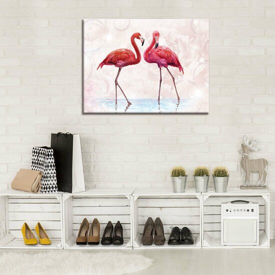 Pink Flamingos Canvas Schilderij PP10199O1
