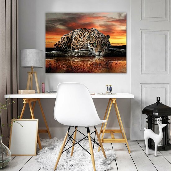 Jaguar Against the Setting Sun Canvas Schilderij PP101O1