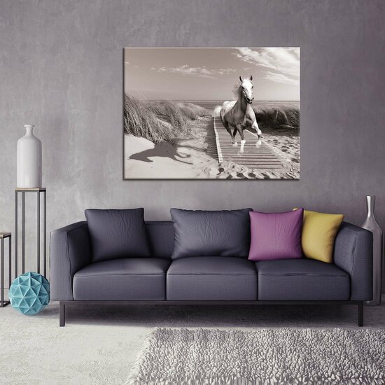 Horse Galloping on the Beach Canvas Schilderij PP10229O1