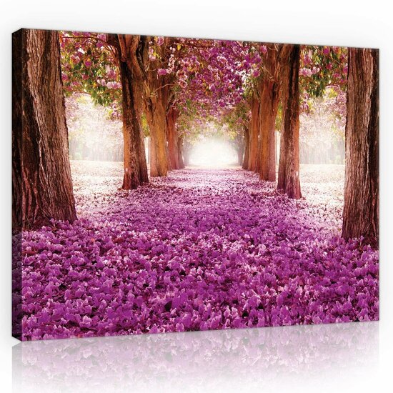 Purple Flowers Alley Canvas Schilderij PP10236O1