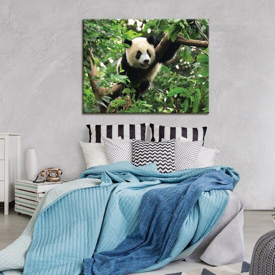 Panda Bear on the Tree Canvas Schilderij PP10238O1