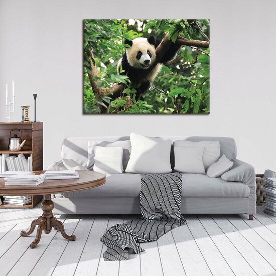 Panda Bear on the Tree Canvas Schilderij PP10238O1