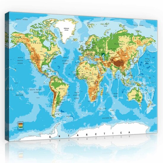World Map Canvas Schilderij PP10250O1