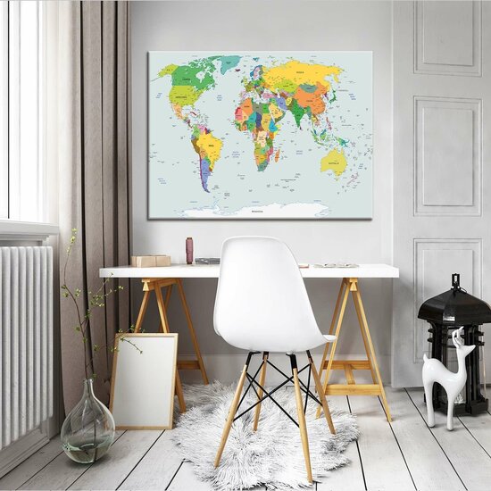 Physical Map of the World Canvas Schilderij PP10253O1