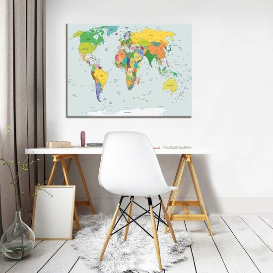 Physical Map of the World Canvas Schilderij PP10253O1