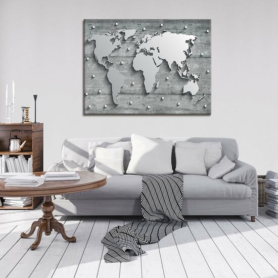 Conrete and Metal Map Canvas Schilderij PP10420O1