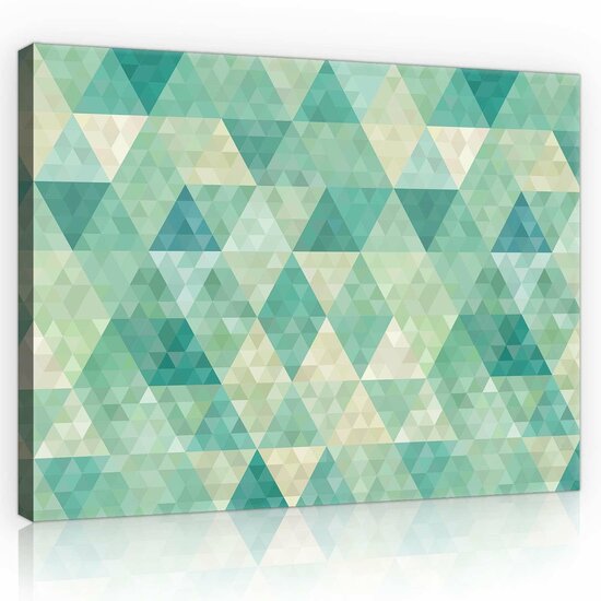 Turquoise Triangles Canvas Schilderij PP10633O1