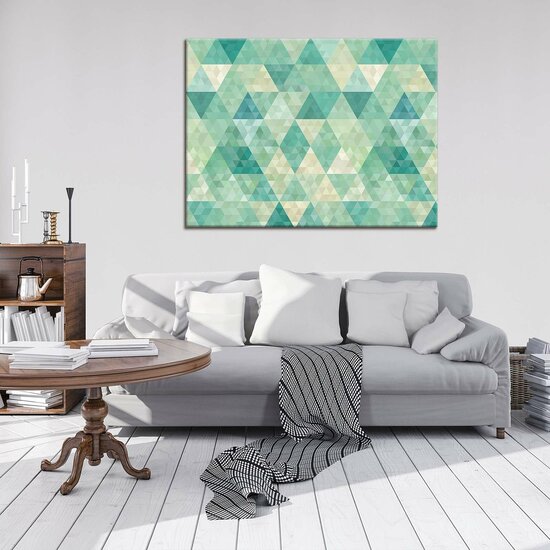 Turquoise Triangles Canvas Schilderij PP10633O1