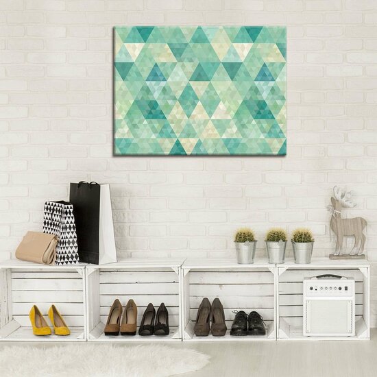 Turquoise Triangles Canvas Schilderij PP10633O1