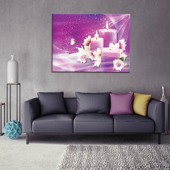 Candles and Magnolia Canvas Schilderij PP10672O1