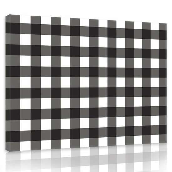 Black and White Chequer Canvas Schilderij PP10680O1