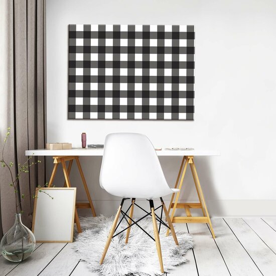 Black and White Chequer Canvas Schilderij PP10680O1