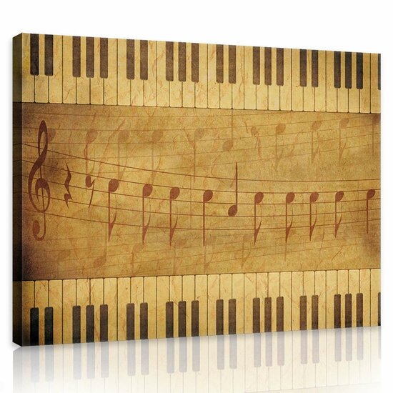 Vintage Music Notes Canvas Schilderij PP10681O1