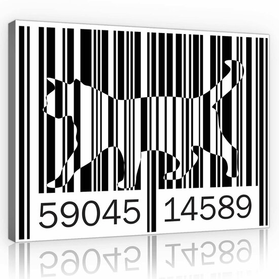 Cat Barcode Canvas Schilderij PP10695O1