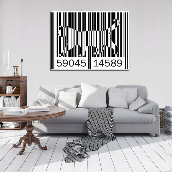 Cat Barcode Canvas Schilderij PP10695O1