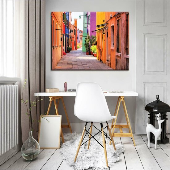 Venice - Burano Streets Canvas Schilderij PP10745O1