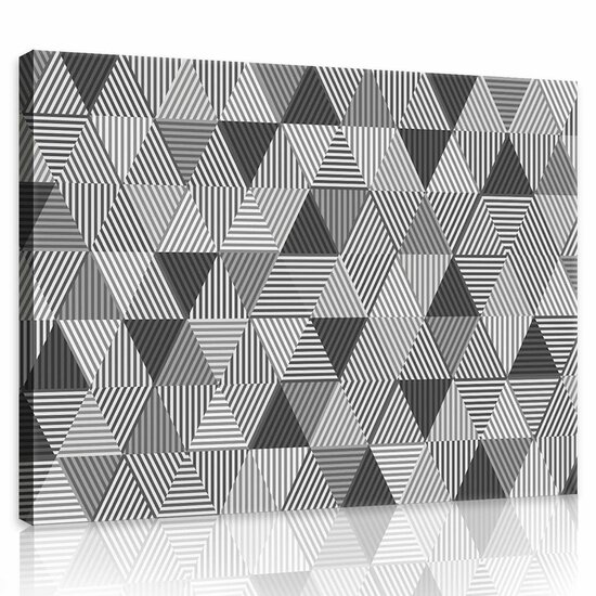 Black and White Triangles Canvas Schilderij PP10759O1