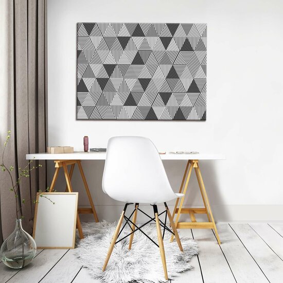 Black and White Triangles Canvas Schilderij PP10759O1