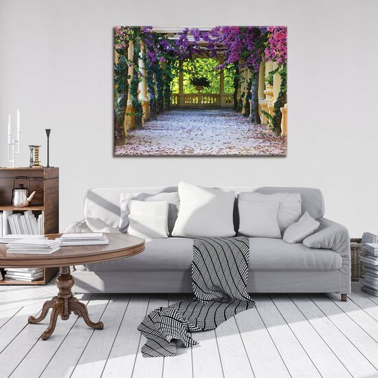 Terrace with flowers Canvas Schilderij PP10877O1