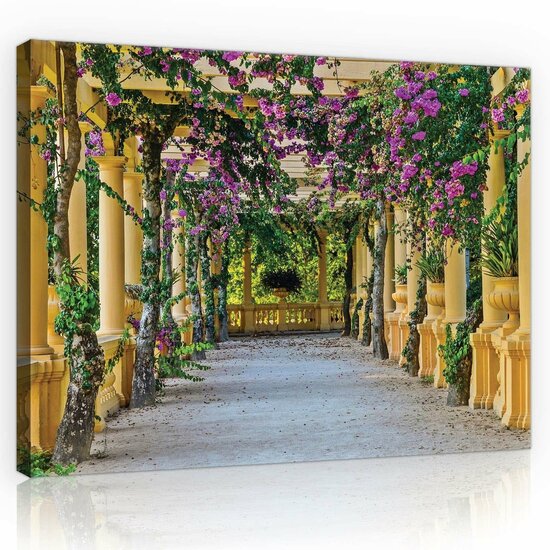 Terrace with flowers Canvas Schilderij PP10896O1