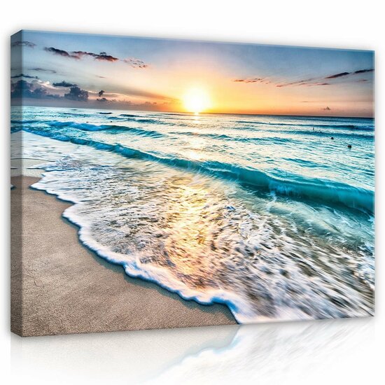 Beach sunset Canvas Schilderij PP11040O1