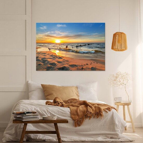 Beach see ocean sun Canvas Schilderij PP14620O1