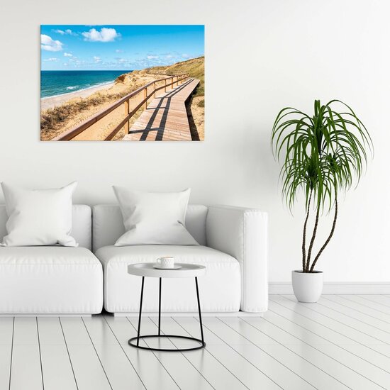 Landscape Beach Sea Wooden Path Canvas Schilderij PP14108O1