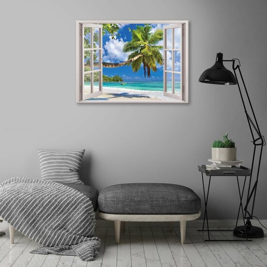 Window - Tropical Beach Canvas Schilderij PP14053O1