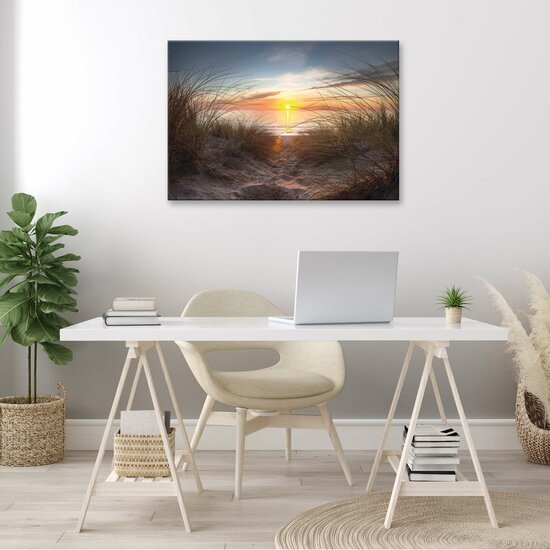 Sunset on the beach Canvas Schilderij PP14022O1