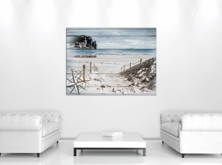 Beach on the boards Canvas Schilderij PP10028O1