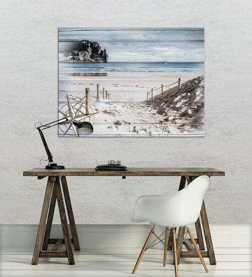 Beach on the boards Canvas Schilderij PP10028O1