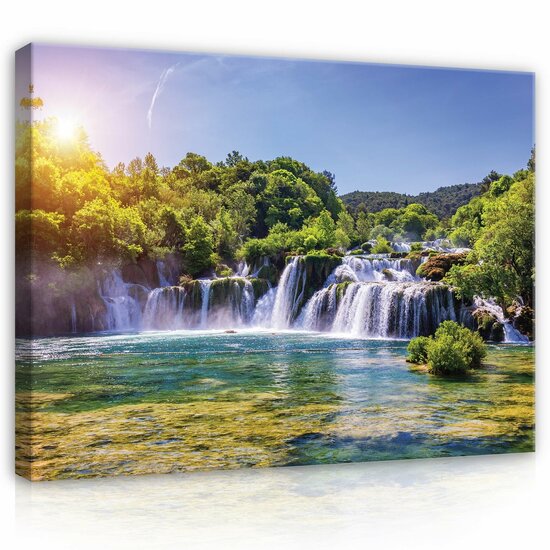 Lanscape nature waterfall forest Canvas Schilderij PP14506O1