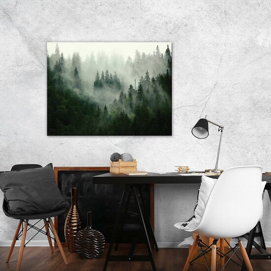 Forest in the fog Canvas Schilderij PP13026O1