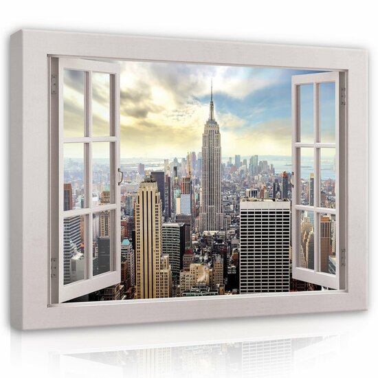 View window 3D New York Canvas Schilderij PP14461O1