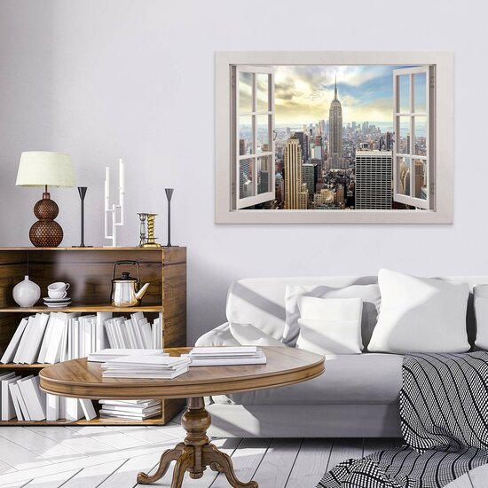 View window 3D New York Canvas Schilderij PP14461O1