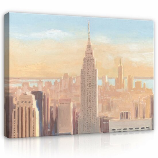 Miasto New York Wieżowiec Niebo Canvas Schilderij PP14366O1