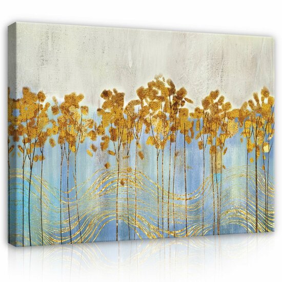 Art Nature Golden Leaves Ornaments Canvas Schilderij PP14109O1